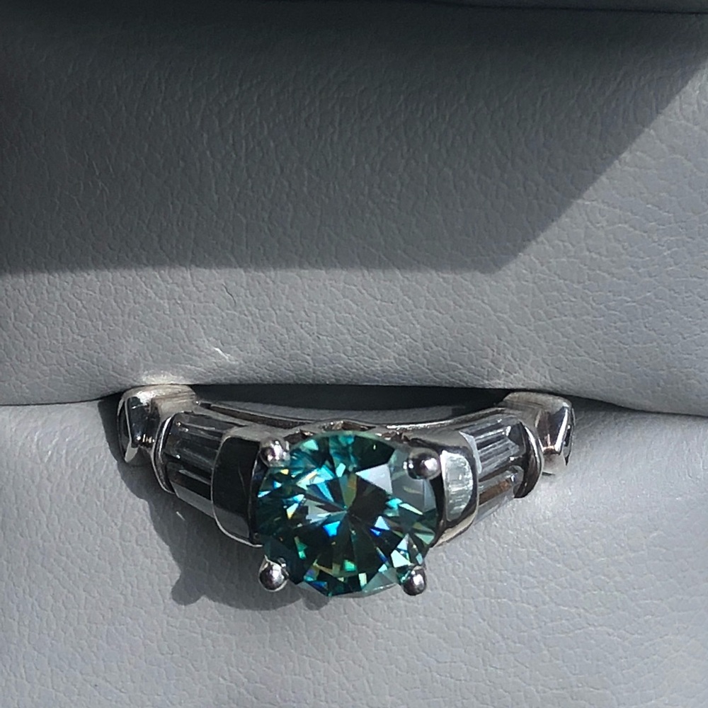 Moissanite Blue VVS1  8mm Stone